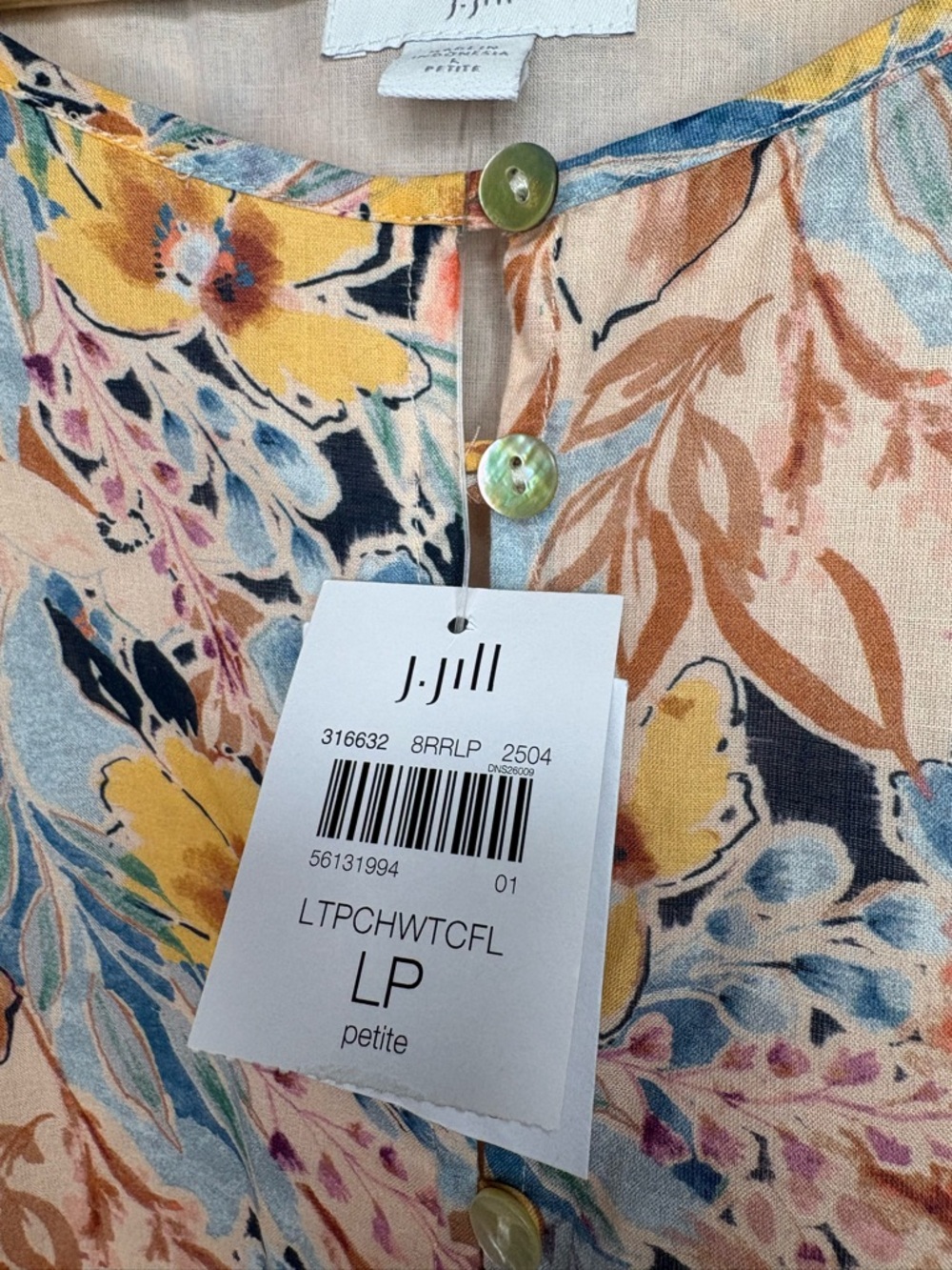 J. Jill Floral Sleeveless Maxi Dress in Yellow, Blue & Cream - Picture 11 of 15
